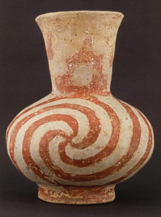 Nodena Red and White Swirl Bottle