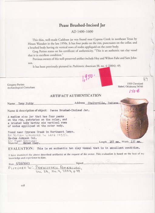 Peased Brushed-Incised Jar