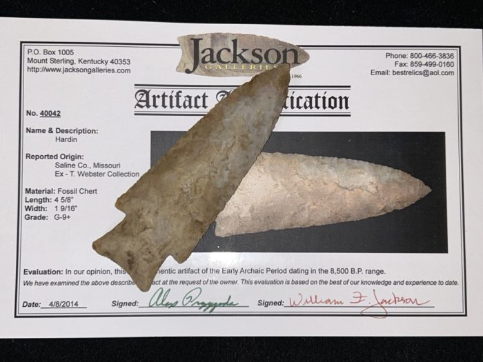 Impeccable 4 5/8” Missouri Hardin Jackson COA