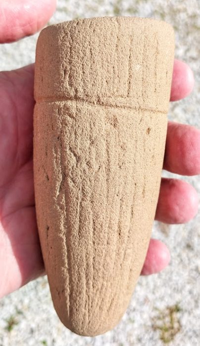 Engraved Sandstone Tube Pipe - Tennessee - Dickey COA