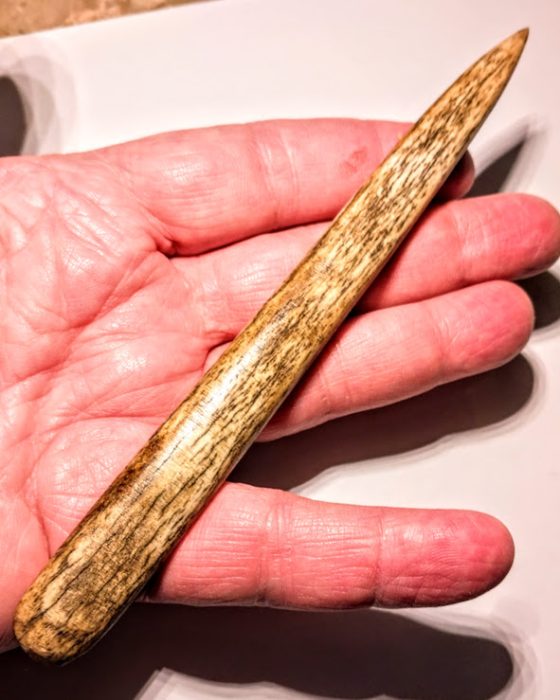 Fine Polished Fossil Bone/Antler Awl - Alaska