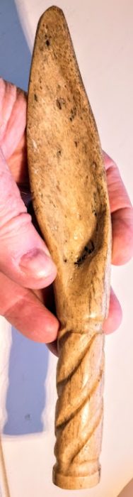 Eskimo Fossil Bone Hide Scraper - Alaska - Stermer COA