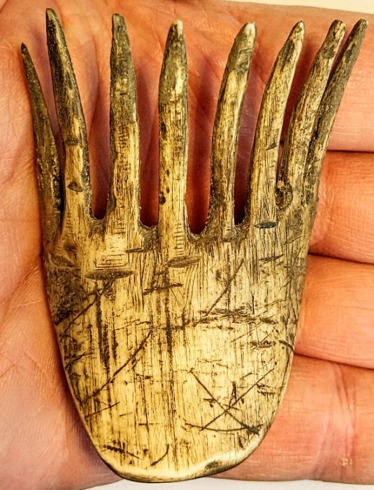 Eskimo Fossil Bone Comb - Alaska